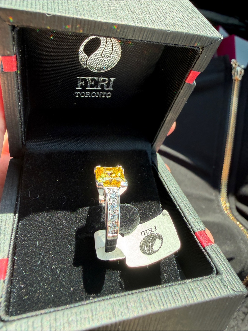 FERI Toronto Cocktail Ring Size 6 Yellow Crystal Fashion Ring